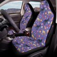 thumbnail image 4 of POLERO Protective Auto Front Seat Covers for Automotive, Polyester Fabric Elastic Stretchy Seat Covers, Dog Floral Purple Print, 4 of 7