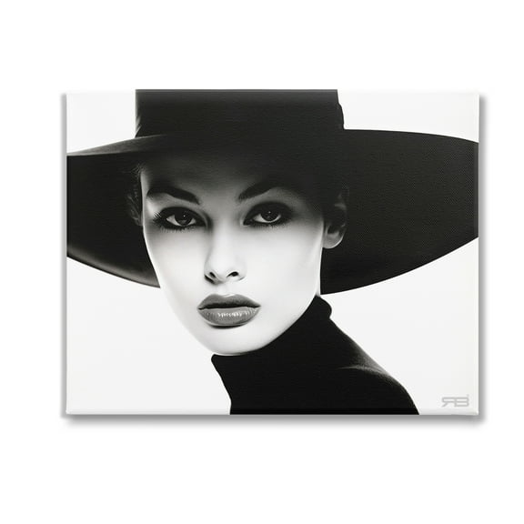 Stupell Industries Female Fashion Portrait Beauty & Fashion Painting Gallery Wrapped Canvas Art Print Wall Art, 20 x 16