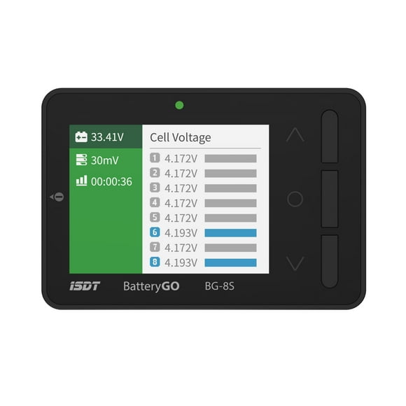 ISDT BattGo BG-8S Battery Meterï¼LCD Display Digital Battery Capacity Checker Battery Balancer Battery Tester for LiPo/Life/Li-ion/NiMH/Nicd