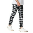 thumbnail image 5 of MODA NOVA Big & Tall Men's Plaid Jogger Pants Slim Fit Check Trousers Black White LT(US 32), 5 of 6