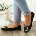 thumbnail image 5 of ZTTD Women Square Buckle Flat Shoes Slip On Shallow Mouth Simple Single Shoes Casual Shoes Work Shoes Black, 5 of 7