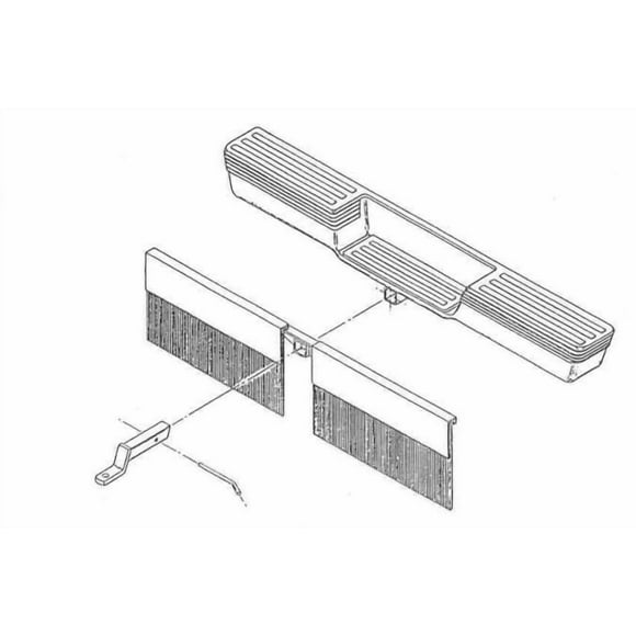 Bouclier de Véhicule Remorqué Industriel 3009796 Support d'Attelage; Support de Brosse en Plastique/ruban en Aluminium/tube en Acier; Noir