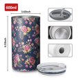 thumbnail image 4 of 20oz Coffee Tumblers Pioneer Flower Floral Print Pattern Stainless Steel Vacuum Insulated Travel Tumbler Coffee Cups Mug with Lid and Straw with Cleaning Brush for Cold & Hot Drinks, 4 of 5