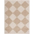 thumbnail image 2 of Hauteloom Arilla Modern Geometric Diamond Area Rug for Living Room, Bedroom - Machine Washable Area Rug - Contemporary Soft Cozy Shag Rug - High Pile - Peach, Beige - 5'3" x 7' (5x7), 2 of 10