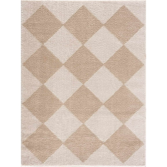 BoutiqueRugs Arilla Contemporary Area Rug - Machine Washable - Peach, Beige - 2' x 2'11"