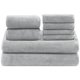 thumbnail image 1 of Juego de Toallas de Baño de 8 Piezas,4 Toalla de Mano,2 Toalla,2 Toalla de Baño,Toallas de Vellón Coral Suaves y Cómodo,Fuerte Absorción de Agua y Secado Rápido,para Hotel,Hogar,Gimnasio(Gris Claro), 1 of 7
