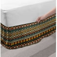 thumbnail image 2 of African Bed Skirt, Complex Pattern of Triangles Half Circles and Zigzag Lines with Retro Grunge Look, Elastic Bedskirt Dust Ruffle Wrap Around for Bedding Decor, 4 Sizes, Multicolor, by Ambesonne, 2 of 2
