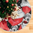 thumbnail image 5 of FMSHPON Snowflake Santa Xmas Tree Xmas Christmas Tree Skirt Stand Mat for Holiday Party Decoration Indoor Outdoor 48 inches, 5 of 6