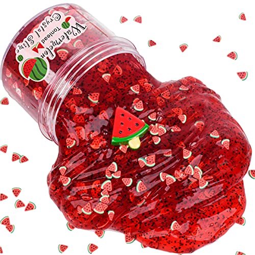 Tonlead Sandía Slime transparente con purpurina, 7 oz, gelatina suave, no pegajosa, prefab Tonlead Tonlead