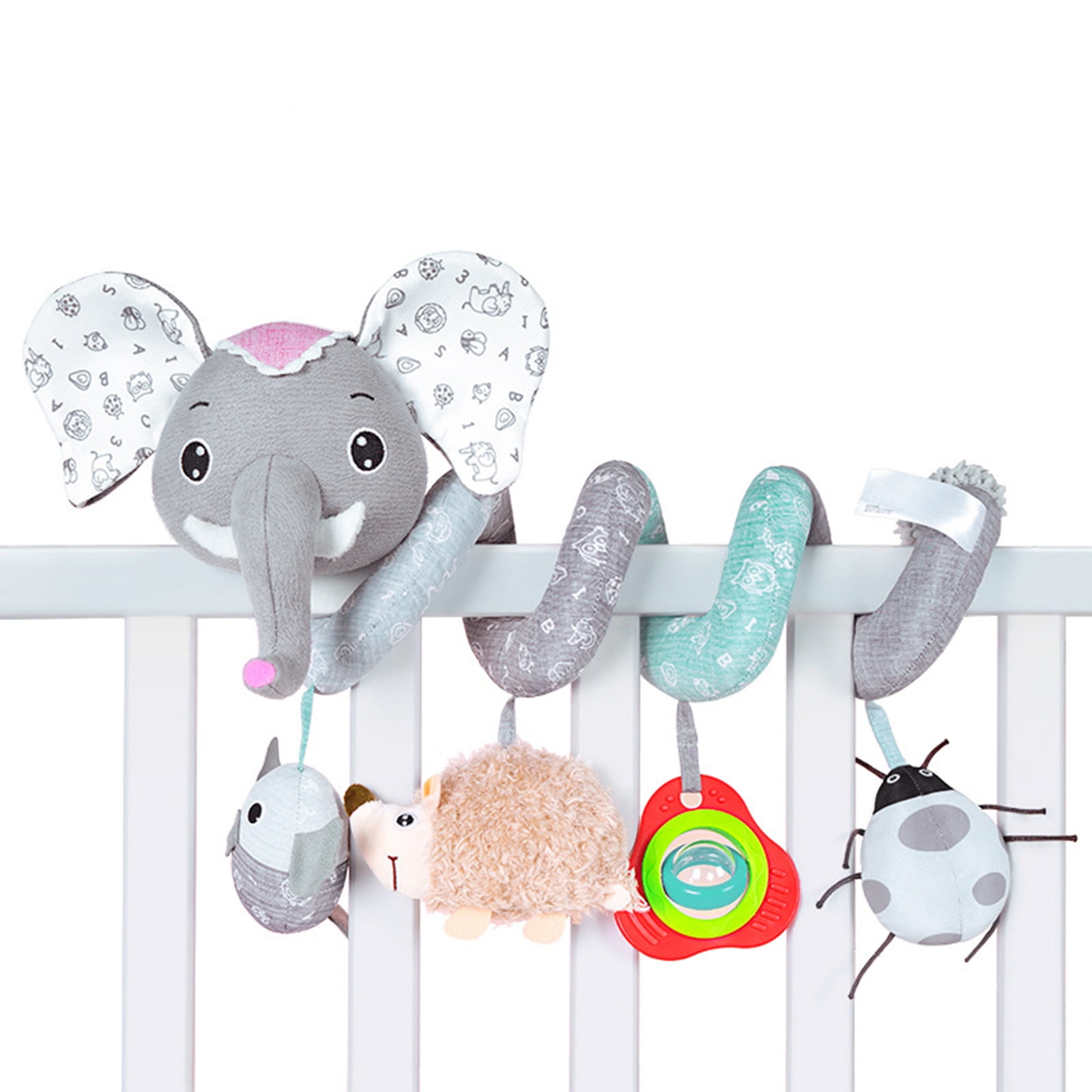 Garhelper Elephant Bed Animal Rattle Comfort Stuffed For Baby Hanging Bright Colors Built-In Music Box Crib Toys Gift