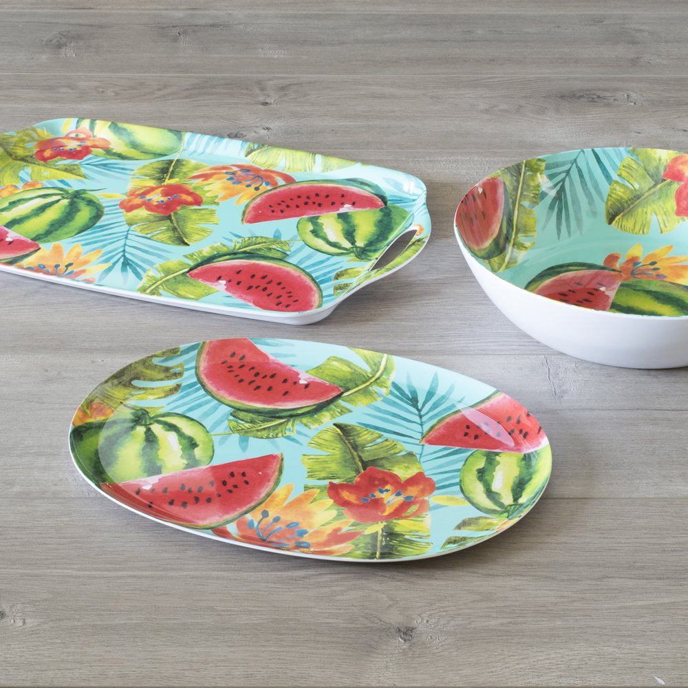 Mainstays Outdoor Melamine Watermelon Serving Set, 3 Piece Walmart