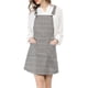 thumbnail image 3 of Vestido de tirantes ajustables de cuadros para mujer Inspire Chic S Rosa-Gris, 3 of 8