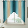 thumbnail image 2 of Turquoise Ombre Swag Valances for Windows, Kitchen Window Curtains Over Sink, Modern Yellow Gradient Farmhouse Art Window Treatment Curtains for Living Room/Bedroom Curtains 2 Panel Sets 36"x45", 2 of 8