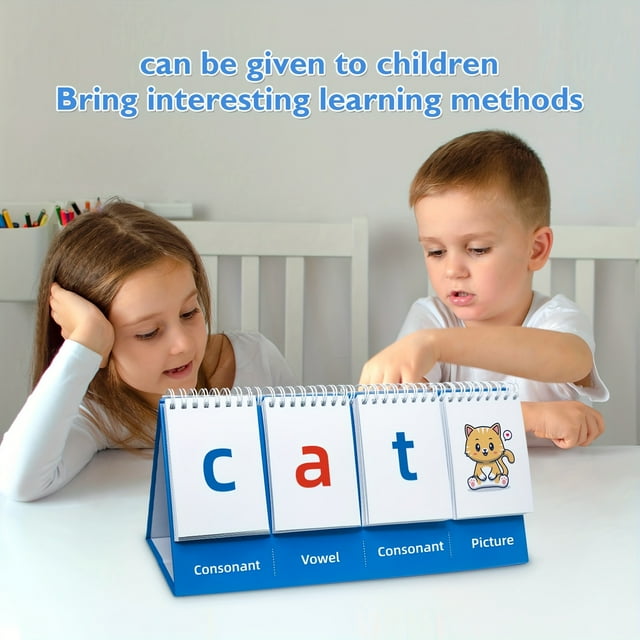 Cvc Calendar, Cvc Cards, 40 Cvc Words, 80 Double-sided Cards, Desk Calendar Flip Cards, Educational Toys, Basic Teaching Tools For Teachers/parents, Early Education Inspiration Teaching Materials