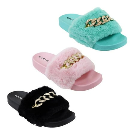 

DDI Women s Fur Slides with Chain Case of 30