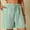 Mint Green, variant on Women's Linen Shorts Solid Color Comfortable Elastic Wide Leg Casual Shorts