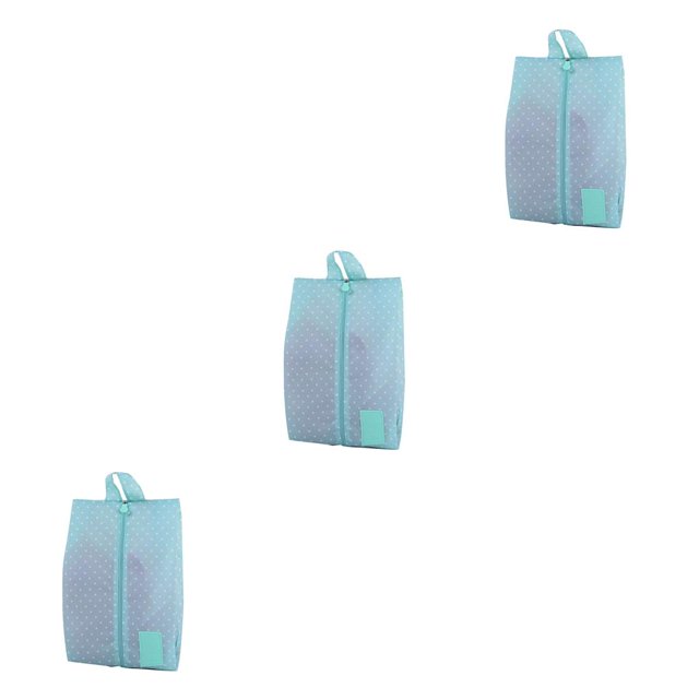 Cateissary Bolsa de almacenamiento de zapatos de viaje portátil de nailon impermeable multipatrón con cremallera poco verde 3piezas Cateissary CBP008634