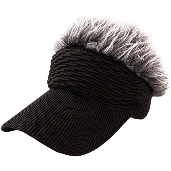 Jiibva Casual Concise Sun Shade Hat For Men Hip Hop Adjustable Wigs Baseball Cap Personalized Spiky Hairs Baseball Hat