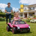 thumbnail image 3 of Track Seven 12V Ride on Car, Licensed Volkswagen Beetle Kids Electric Car with Remote Control, Bluetooth, USB, Rear Storage, LED Light, 2WD, Electric Ride on Toy Car for Kids Toddlers Aged 3+, Pink, 3 of 9