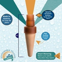 Blumat Bottle Adapter XL (2 Pack): Self Watering Spikes/Houseplant Watering Stakes, Automatic Irrigation System, Use When On Vacation,Terracotta Spikes to use with Recycled Plastic Water Bottles