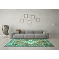 thumbnail image 3 of Ahgly Company Indoor Rectangle Medallion Turquoise Blue Traditional Area Rugs, 7' x 9', 3 of 4