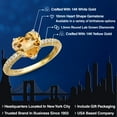 thumbnail image 2 of Gem Stone King 14K Two Tone Gold Yellow Citrine and Lab Grown Diamond Engagement Ring for Women | 3.41 Cttw | Heart Shape 10MM | Gemstone November Birthstone | Size 6, 2 of 6