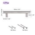 thumbnail image 2 of Uxcell 6" Length 3.8" Hole Center Stainless Steel T Bar Pull Handle 12mm Diameter 5 Pack, 2 of 6