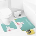 thumbnail image 4 of Cute Bunny Bathroom Rugs Set 2 Pieces, Bathroom Set - Quick Drying Bath Mat And U-Shaped Toilet Rug, Water Absorbent Bath Carpet For Bedroom Floor Living Room, Machine Washable, 4 of 6