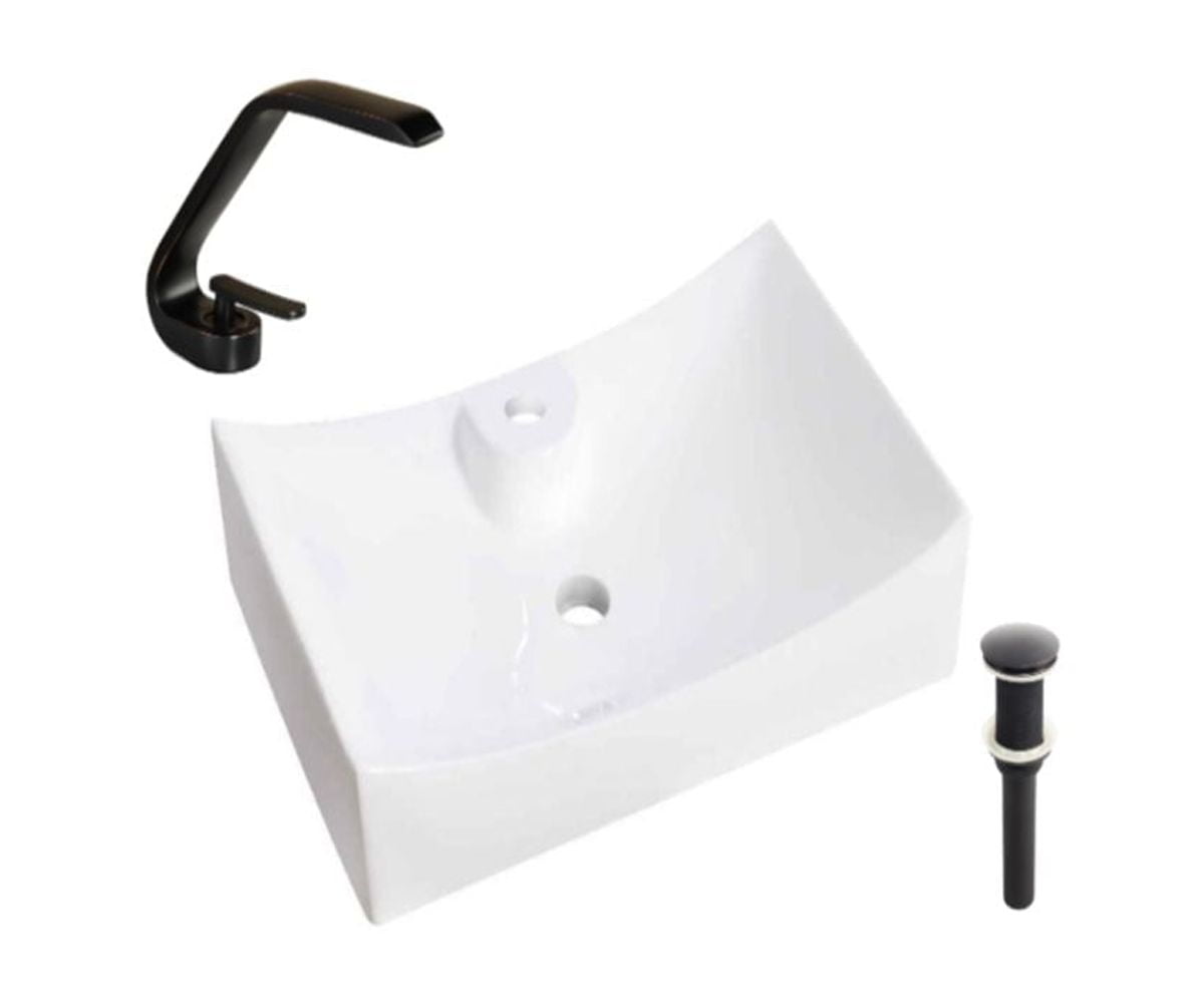 DROP Bath and Kitchen DR091484 Bathroom Vessel Sink Set