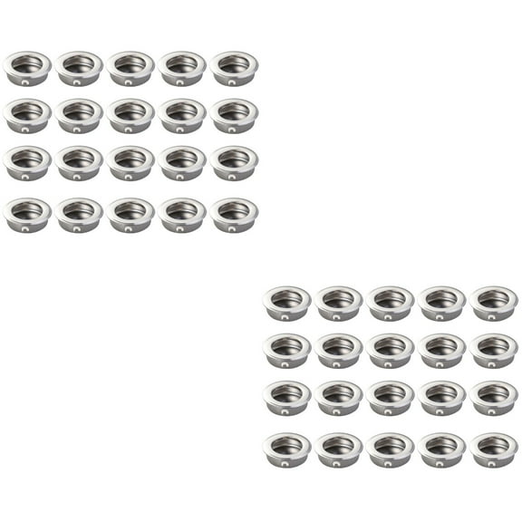 40 Pcs Drawer Pulls Cabinet Pull Round Drawer Handles Silver Drawer Knobs Flush Pull
