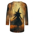 thumbnail image 5 of MaFYtyTPR Halloween Top for Women Ladies' Fashion Halloween Printed Round Neck 3/4 Sleeve Loose T-shirt Tops, 5 of 5
