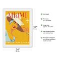 thumbnail image 2 of Miami Florida - Delta Air Lines - Vintage Airline Travel Poster by John Hardy c.1960s - Japanese Unryu Rice Paper Art Print 24 x 32 in, 2 of 4