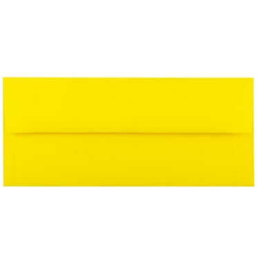 JAM Paper #10 Envelopes, 4 1/8 x 9 1/2, Yellow, 25/Pack