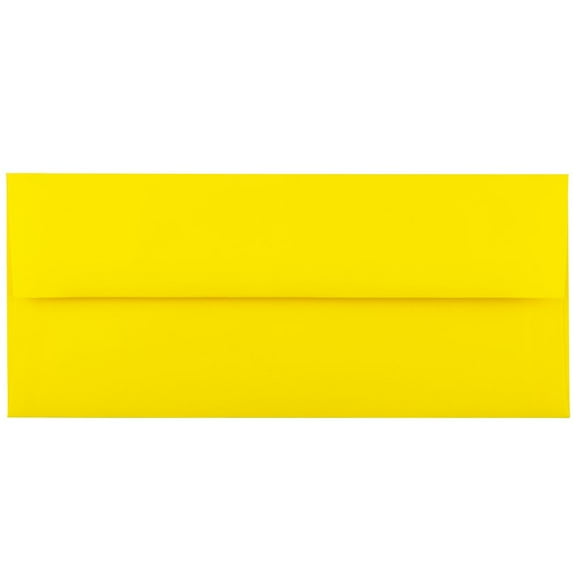 JAM Paper #10 Envelopes, 4 1/8 x 9 1/2, Yellow, 25/Pack