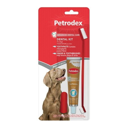 UPC: 0048476225435 | PETRODEX Dental Care Kit for Adult Dogs 2.5 oz Peanut Butter Flavor