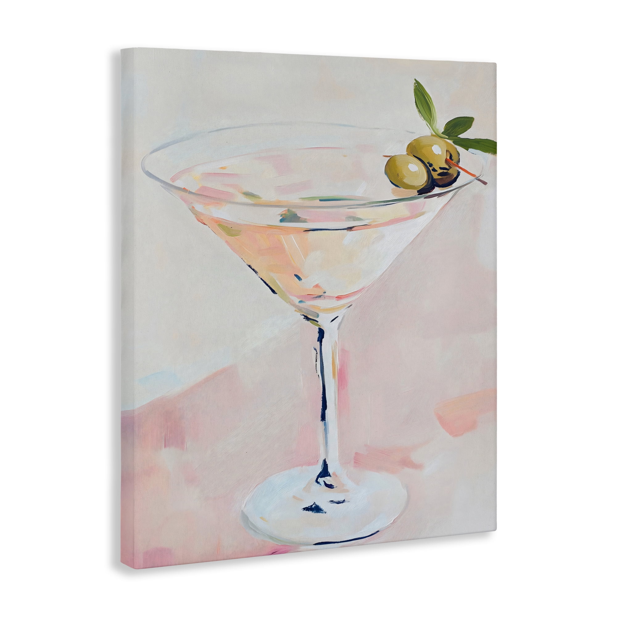 Stupell Industries Pastel Martini with Olive Garnish Canvas Wall Art, design by The Prints Vibe