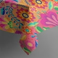 thumbnail image 4 of Colorful Pioneer Flower Pattern Rectangle Tablecloth 60"x120",Waterproof Polyester Rectangle Table Cloth, Wipeable Spillproof Polyester Tablecloth for Dining, Camping, Indoor and Outdoor, 4 of 6