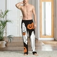 thumbnail image 2 of Zufioo Halloween Ghosts And Pumpkins Mens Pajama Pants Sleep & Lounge Pants Sleepwear Pants(Available in Big & Tall)-Small, 2 of 6