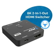 OREI 2 in 1 out 8K HDMI Switch with Audio Extraction, EDID management, HDR10& Dolby Vision (BK-21)