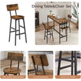 thumbnail image 5 of Bar Table Set for 2 with Folding Wine Holder, Pub Bistro Dinning Table and Stools with Backrest, Counter Height Bar Table Set for Apartment, Kitchen, Small Space, 5 of 18