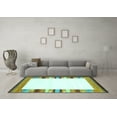 thumbnail image 3 of Ahgly Company Machine Washable Indoor Square Solid Turquoise Blue Modern Area Rugs, 5' Square, 3 of 4