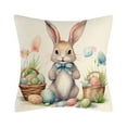 thumbnail image 2 of Ranliy 18In Easter Pillow Covers Spring Easter Throw Pillow Covers Easter Bunny Eggs Cushion Covers Pillow Cases for Home Outdoor Sofa Couch Decoration Linen Fabrics, 2 of 6