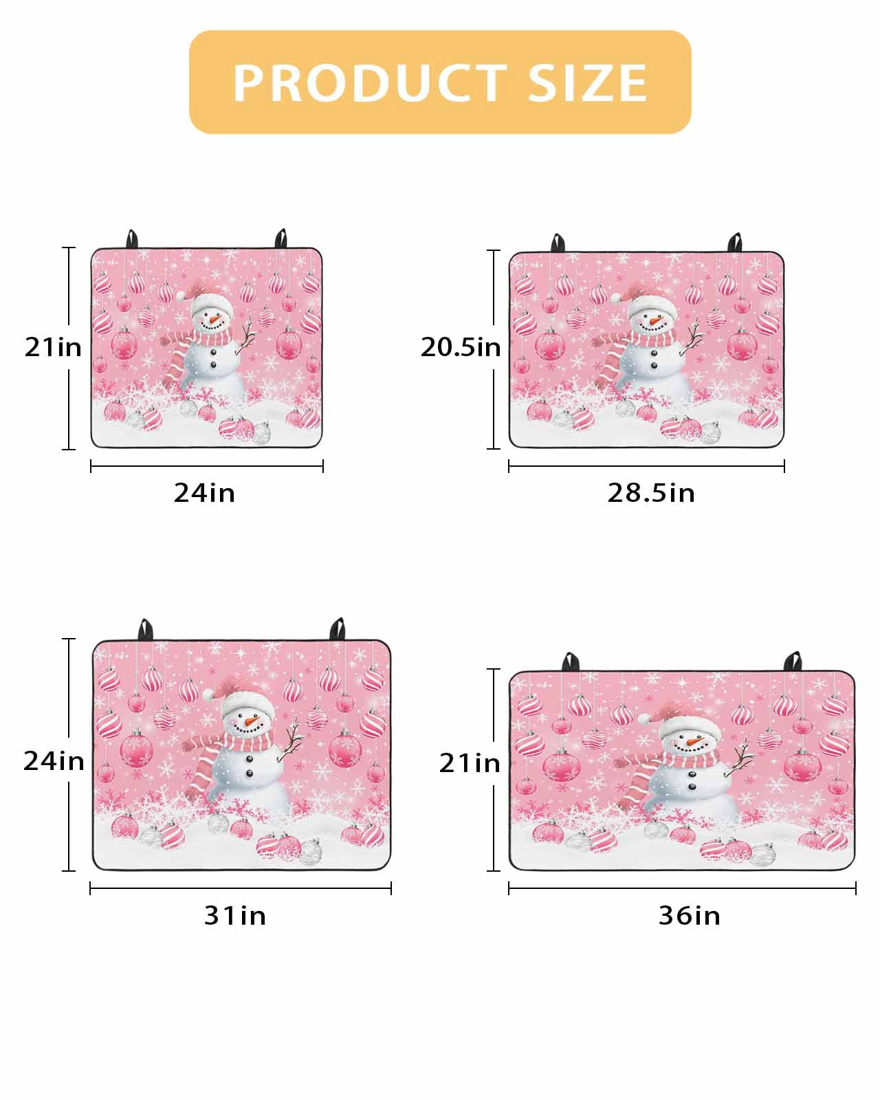 Large Induction Cooktop Protector Mat Pink Snowman Christmas Stove Top Covers for Electric Stove, Xmas Balls Snowflake Decorative Stove Burner Cover Mats, Glass Top Stove Cover