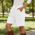 thumbnail image 6 of Admvng Women's Cargo Shorts Casual Loose Fit Multi Pocket Summer Outdoor Shorts, 6 of 9