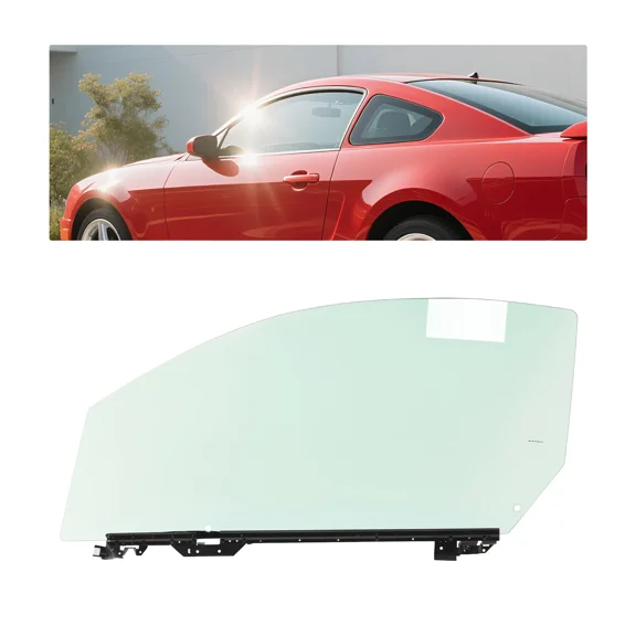 Kojem Left Side Door Glass for 1994-2004 Ford Mustang 2 Door Coupe/Convertible Driver Side Door Window Glass Tempered Glass Light Green