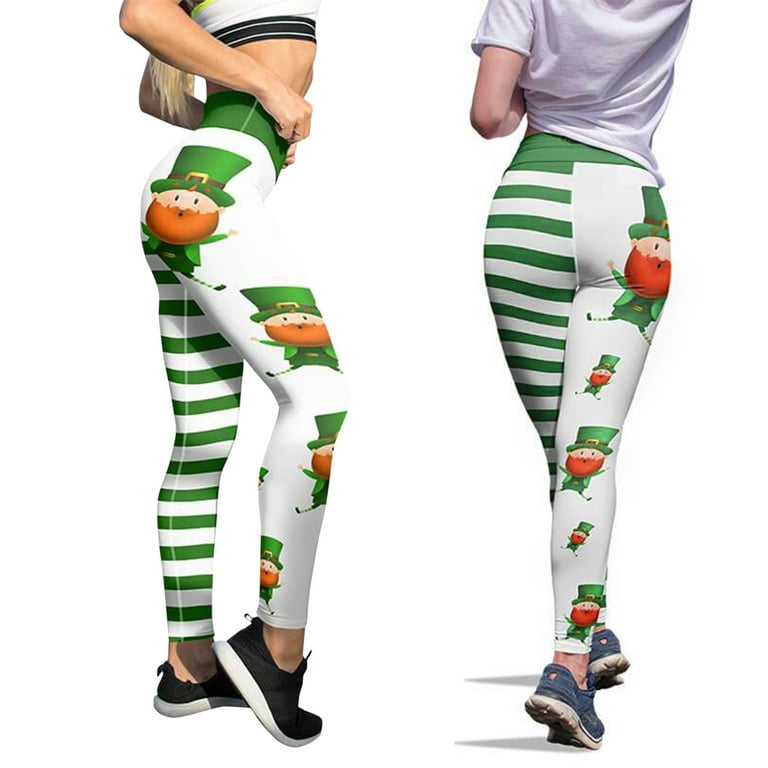 Women St. Patrick's Day Yoga Pants High Waisted Leggings Tights Workout  Yoga Pants Printed Casual Leggings 