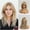 Blonde, variant on RightOn Dark Brown Wigs for Women Black Brown Wigs with Bangs Shoulder-Length Layered Synthetic Wigs with Wig Cap