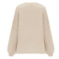 thumbnail image 5 of Women's Cardigans Long Sleeve Chunky Knit Solid Color Loose Coats Casual Open Front Casual Lantern Sweaters (Beige S), 5 of 6