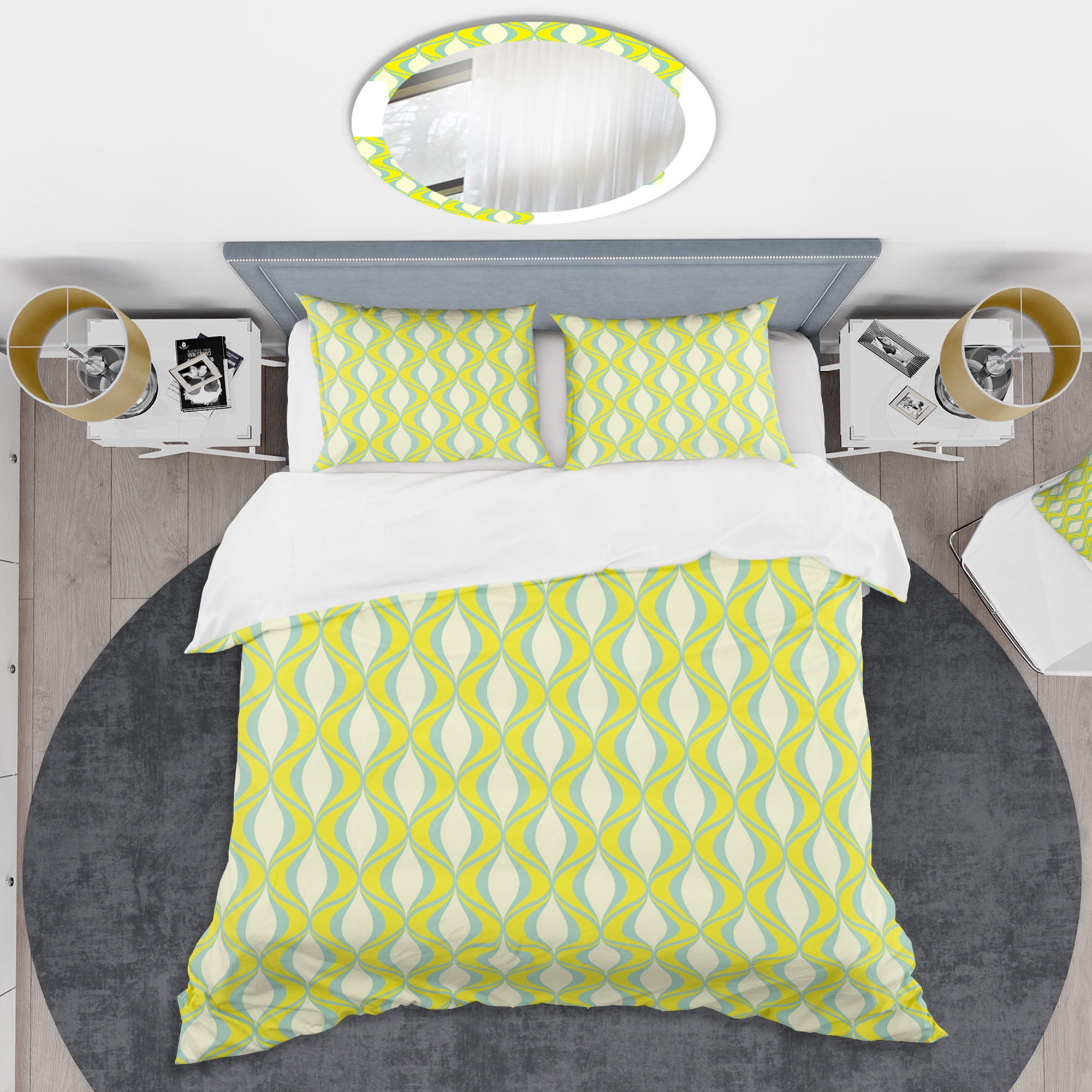 Designart 'Abstract Retro Geometrical Design III' Mid-Century Modern Duvet Cover Set