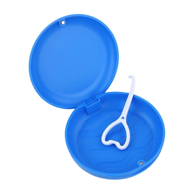 Estuche para retenedores, práctico y limpio, organizador, funda, retenedor bucal, protector bucal, dentaduras postizas azul
